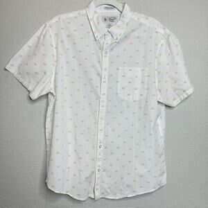 Sunshine Print Original Penguin Mens Short Sleeve Button Up Shirt Sz Large